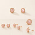 La Roseraie — Pink Tourmaline Floral Stud Earrings